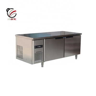 High Quality Double-temperature Commercial 2 Doors Stainless Steel Under Counter Fridge