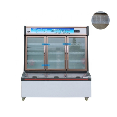 Double-temperature best price supplier 220v dual temperature display cabinet drinks vegetables meat refrigerator