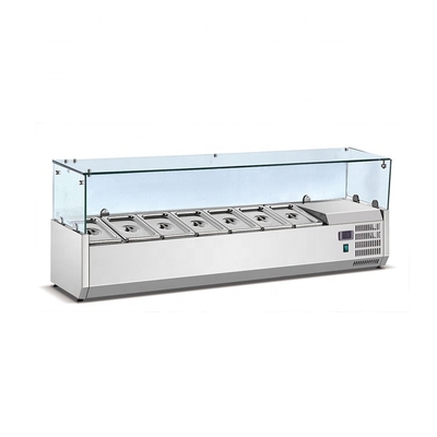 Single-temperature Table Top Salad Counter For Sale Small Display Fridge Door Catering Buffet Ice Glass Bin