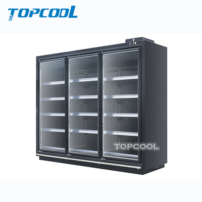 Single-temperature supermarket multideck frozen food display vertical glass door freezer