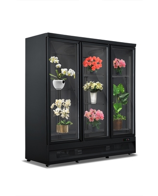 High Quality Single-temperature Peru Sunflower Flower Market Triple Hinge Door Flower Showcase Refrigerator